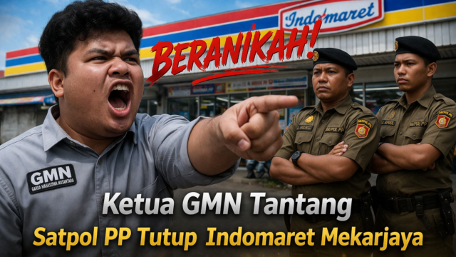 GMN desak Satpol PP untuk menutup Indomaret Mekarjaya.